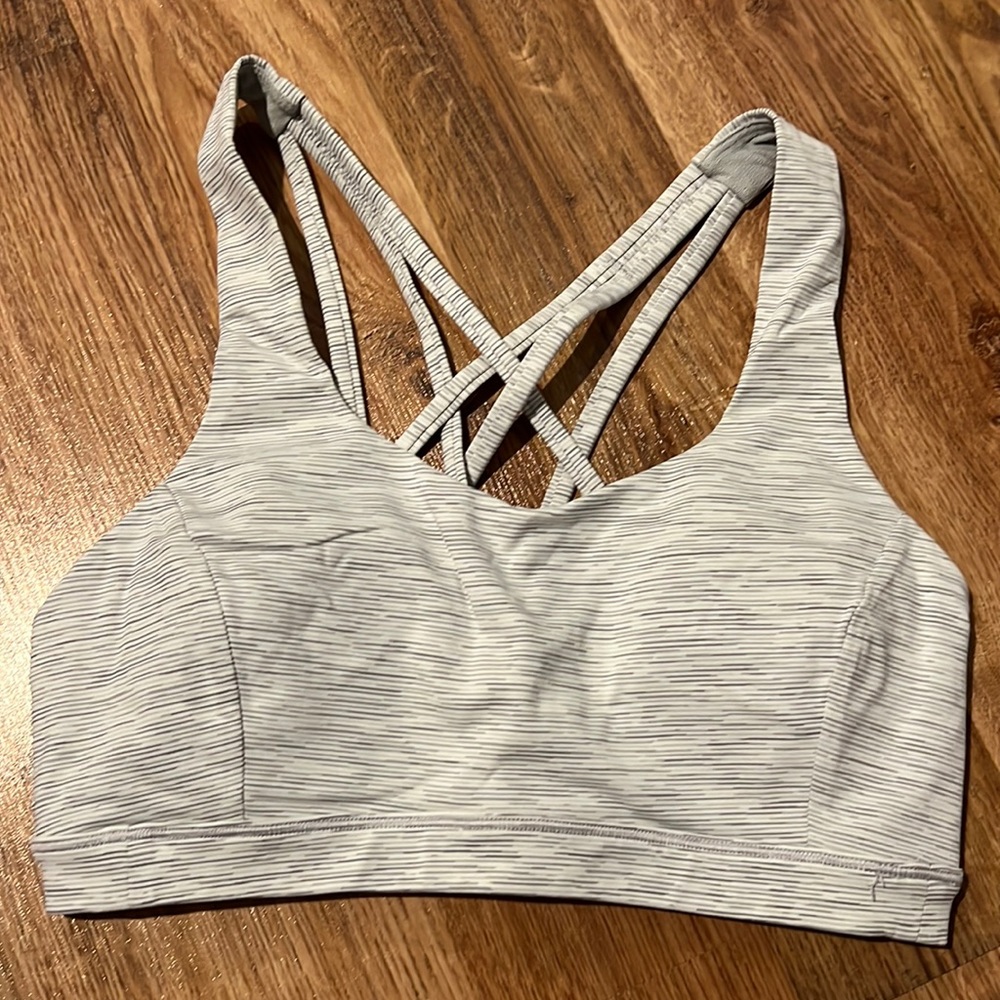 Lululemon Serene Bra, Grey/Grey Stripe